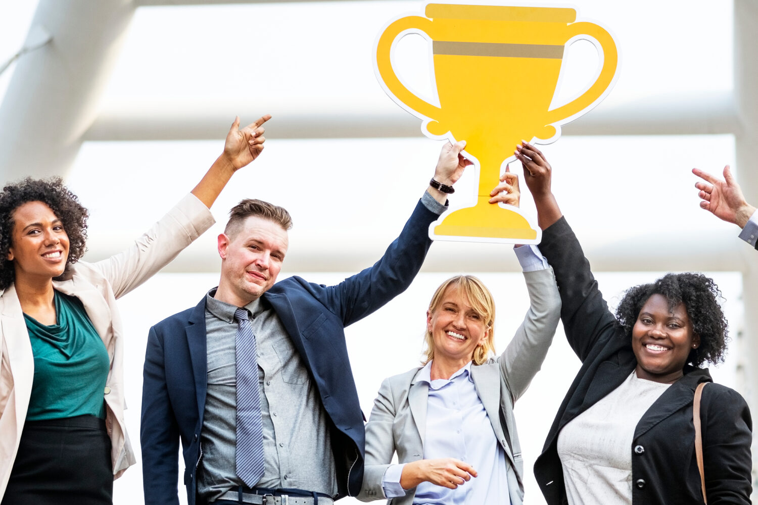 Successful business people in the city